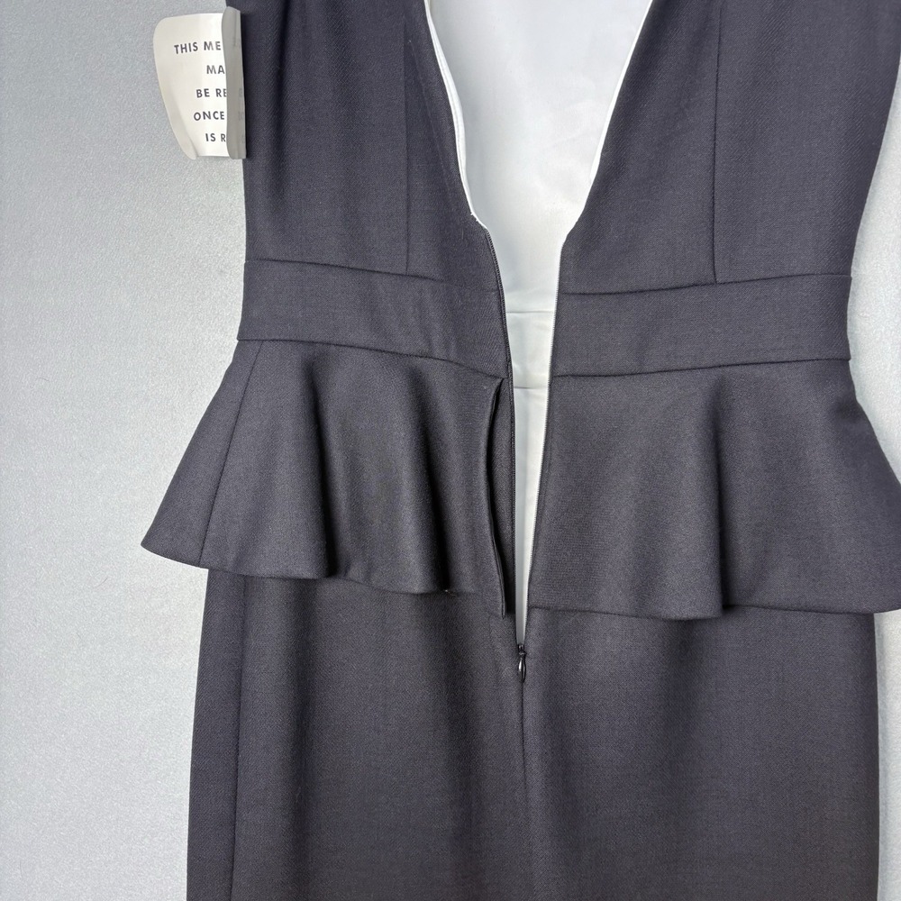 Alice + Olivia Sleeveless Peplum Dress Small Black Wool Lined Wedding Party NWT - Picture 9 of 15
